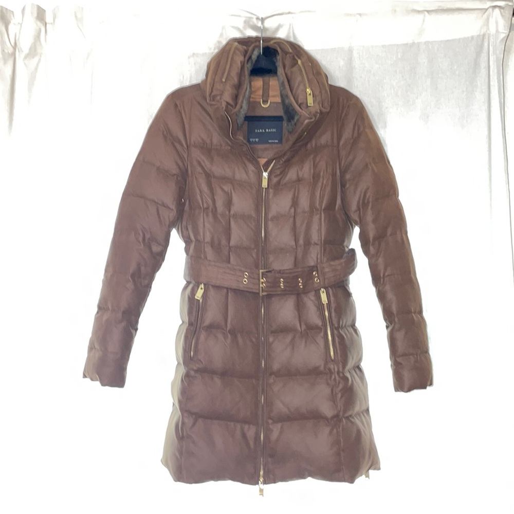 Zara Brown Puffer Coat